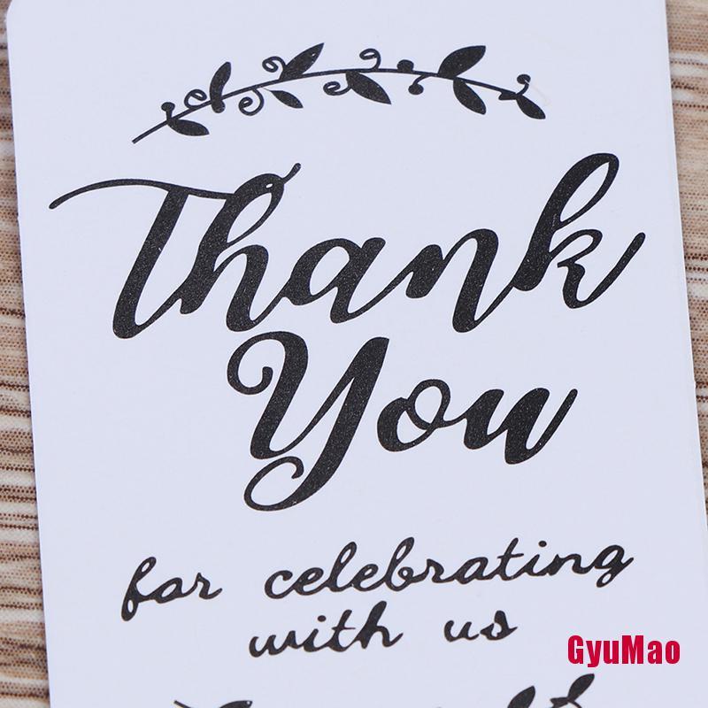 Set 100 Thẻ Giấy Kraft In Chữ Thank You Dùng Để Trang Trí Quà Tặng Tiệc Cưới