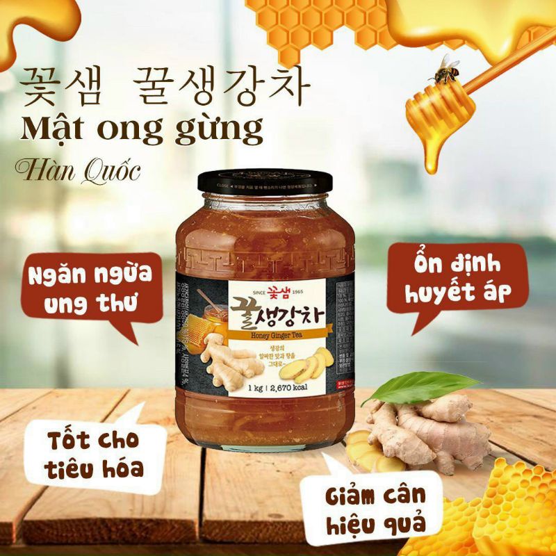 (Sale sốc)(Date2023)MẬT ONG GỪNG ,CHANH HÀN QUỐC THƯỢNG HẠNG HŨ 1KG