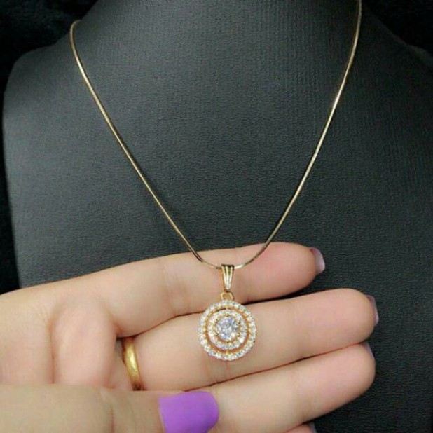 Dây chuyền sợi mì mặt xoàn nhỏ cực xinh Hàn Quốc