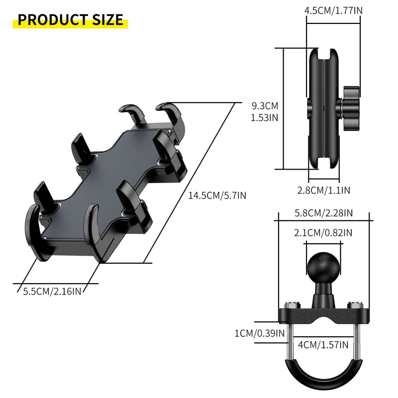 Giá Đỡ Điện Thoại Gắn Tay Lái Xe Máy Xoay 360 Độ Tiện° Giá Đỡ Điện Thoại 8 Chân Xoay Được