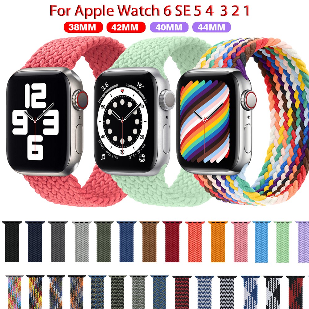 Dây Đeo Bện Nylon Thay Thế Cho Đồng Hồ Apple Watch 6 Se 5 4 44mm 40mm 38mm 42mm iwatch Series 6 SE 4 5 3 2 1