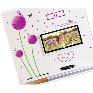 Decal dán tường Hoa cẩm tú cầu tím