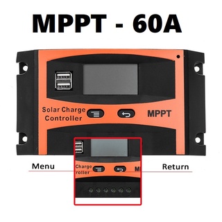 Điều khiển sạc năng lượng mặt trời MPPT 60A tự nhận bình 12/24Vcông nghệ MPPT hiệu suất cao tổn hao ít