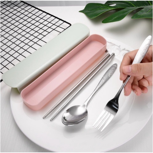 Bộ Muỗng Đũa Nĩa Thìa Inox 304 Cho Dân Văn Phòng, Sinh Viên, Đi Picnic Dã Ngoại 88085 Tiện Ích Việt nam 99