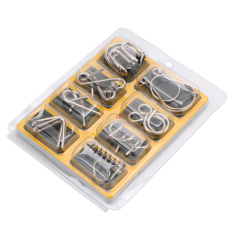 Bộ 8 Món Đồ Chơi Tháo Gỡ Dây Kim Loại Kiểm Tra IQ Cho Trẻ Em Và Người Lớn