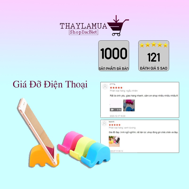 Giá đỡ điện thoại hình con voi ngộ nghĩnh nhiều màu sắc (GCV01)