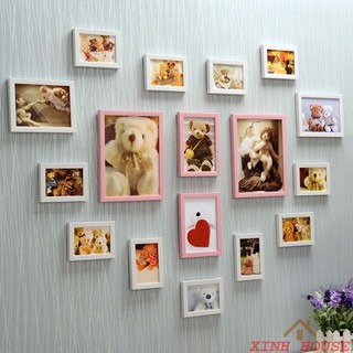 Bộ Khung Ảnh Treo Tường Xếp Hình Trái Tim KA1701 - Hỗ Trợ In Ảnh