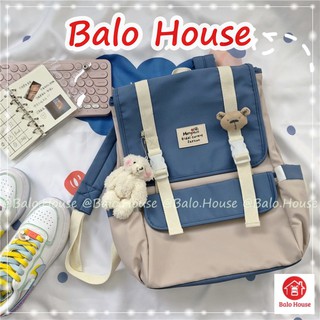 Balo thời trang, chống nước, tặng kèm gấu - balo house bl3204