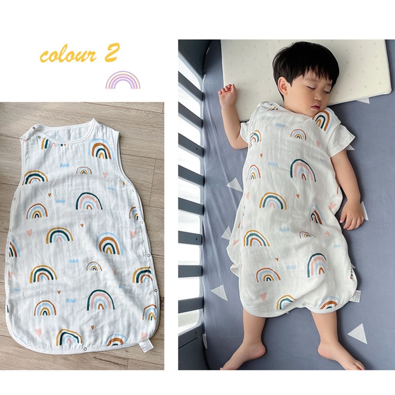 Túi Ngủ Cotton Bốn Lớp Không Tay Dành Cho Bé Sơ Sinh