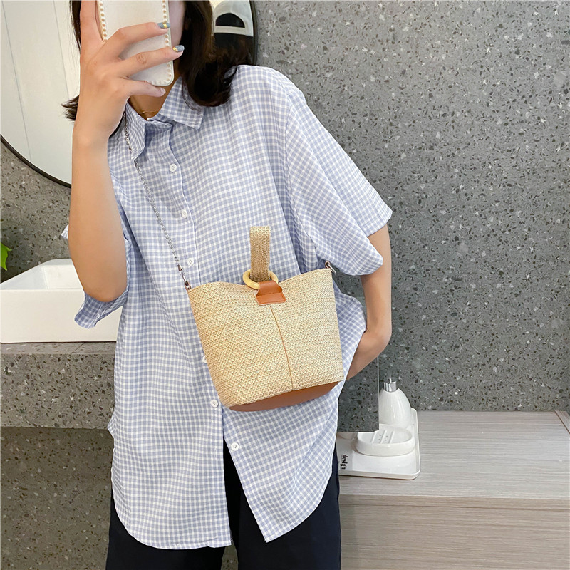 Túi Bucket Đeo Vai JASMIN NOIR Bằng Rơm Độc Đáo Cho Nữ