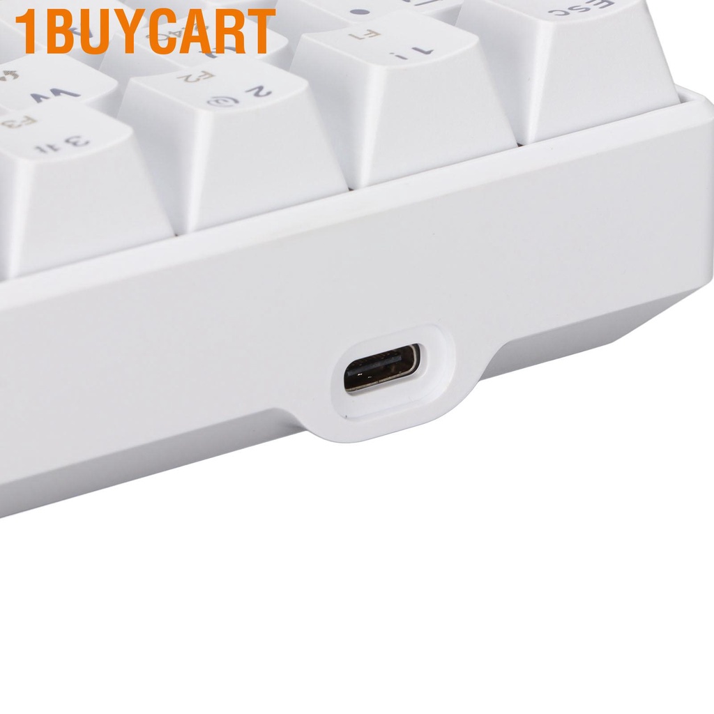 Bàn phím cơ không dây 1buycart 2.4 G 68 màu trắng cho Windows Android IOS