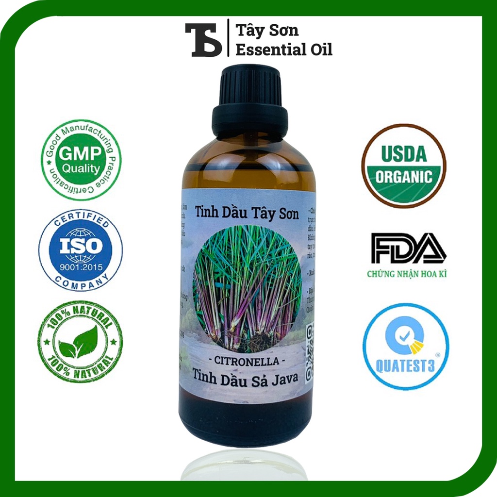 Lọ 100ML Tinh Dầu Sả Java Tự Nhiên Nguyên Chất Khử Khuẩn Thơm Phòng Đuổi Muỗi Hiệu Quả
