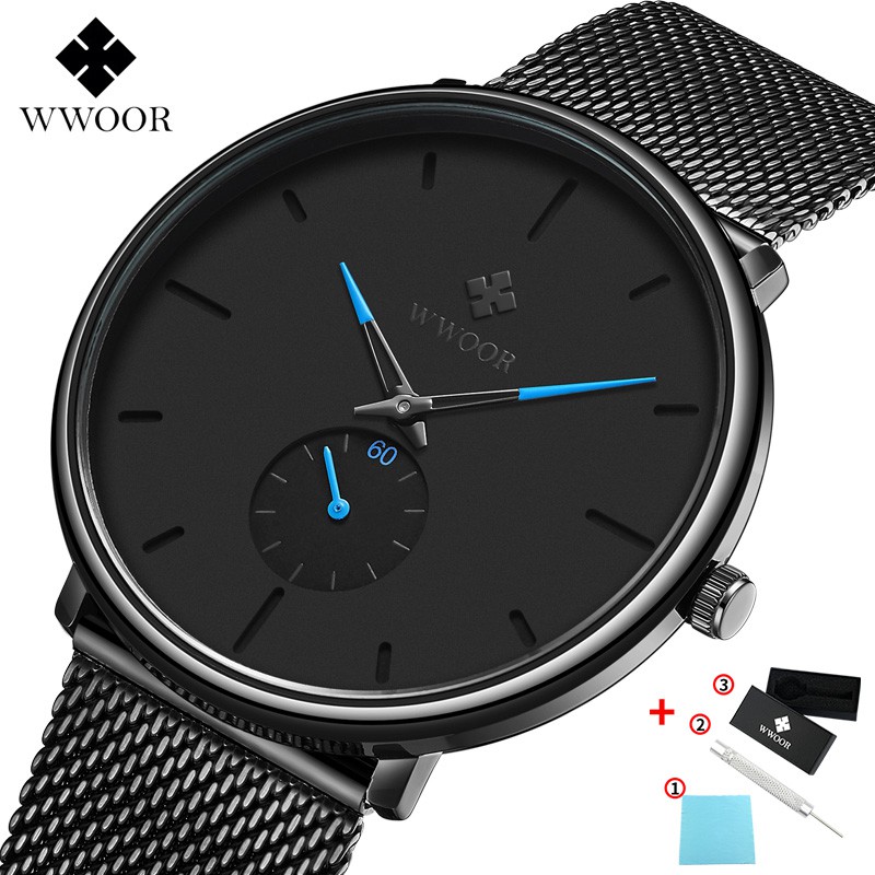 Đồng hồ đeo tay WWOOR thạch anh thời trang nam sang trọng 8855 #8