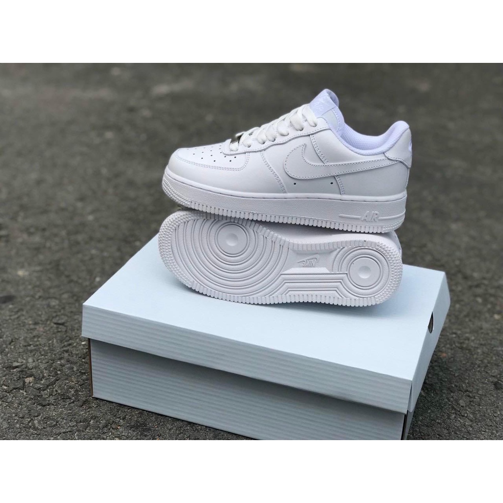 Giày Sneaker AF1 Trắng, Air Force 1 All White Bản Trung Nguyên Bản Cho Nam Nữ, Present Original Sneaker