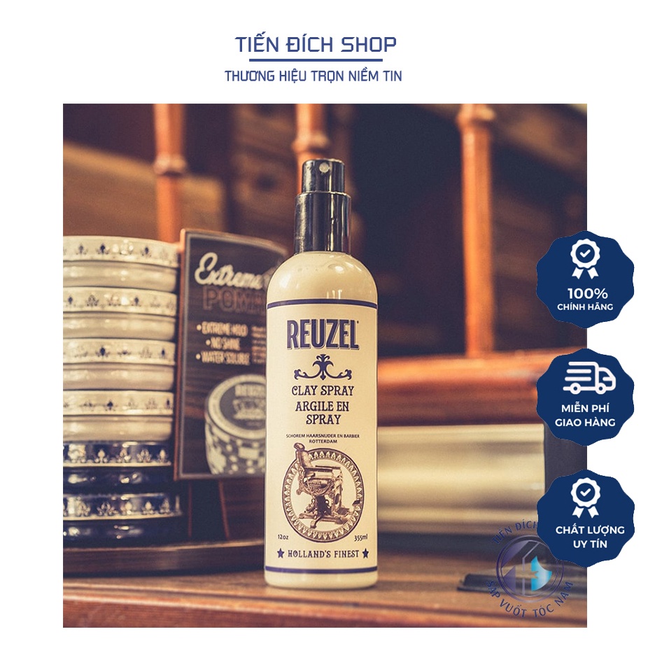 Xịt tạo phồng tóc Reuzel Clay Spray 100ml / 355ml chính hãng Hà Lan