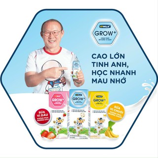 Thùng sữa tiệt trùng có đường VPMilk Grow+ trắng, chuối, dâu (110ml và 180ml)