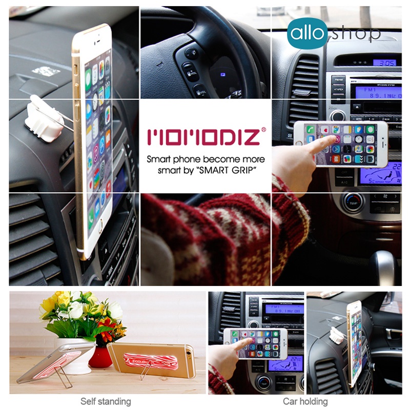 Chân Đế Điện Thoại MOMODIZ Smart Grip, Kê Đỡ iPhone Stand Grip & Car Holding, Giá Đỡ SmartPhone Gắn Xe Hơi