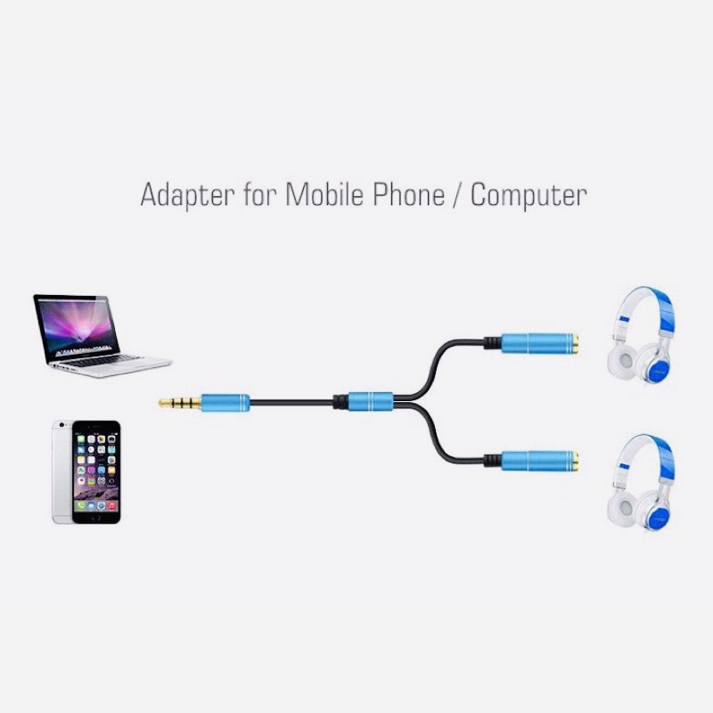 Dây Chia Jack Loa Chuẩn 3.5 Từ 1 ra 2 Đầu Mạ Vàng Cho 2 Loa Hoặc 2 Tai Nghe