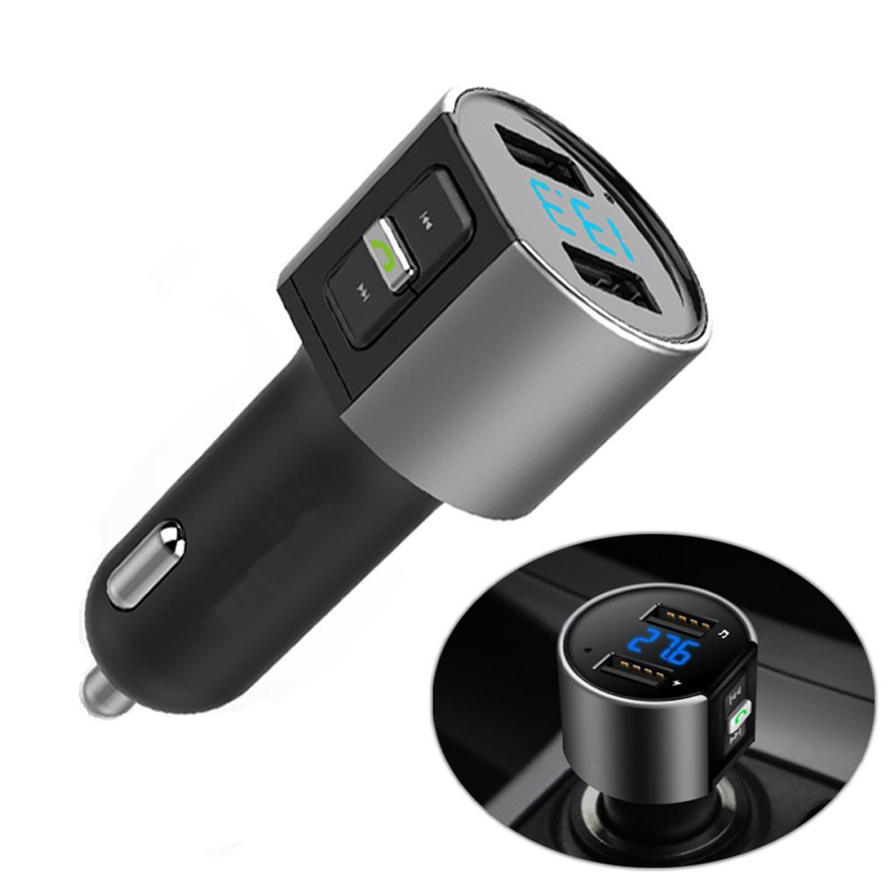 Máy nghe nhạc MP3 kết nối bluetooth kiêm bộ sạc USB cho xe hơi