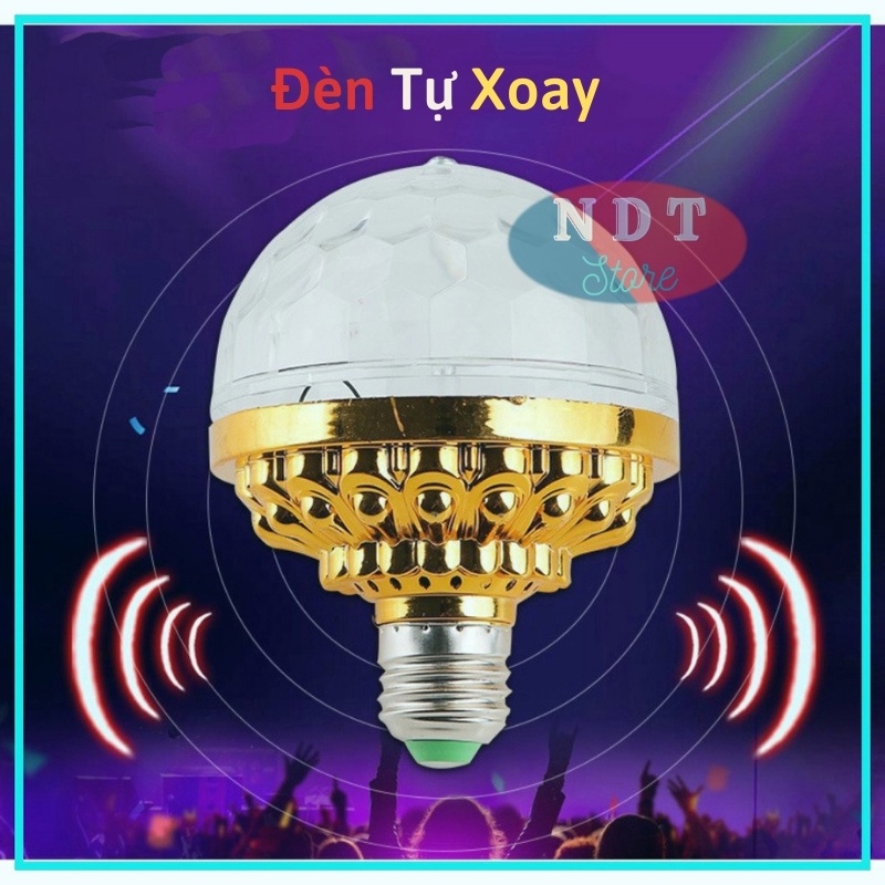 Đèn Led Xoay 7 Màu Đèn Led Quán Bar Tự Xoay  Nhiều Hiệu Ứng Tia Chớp Nhấp Nháy Theo Tiếng Nhạc Đổi Màu An Toàn