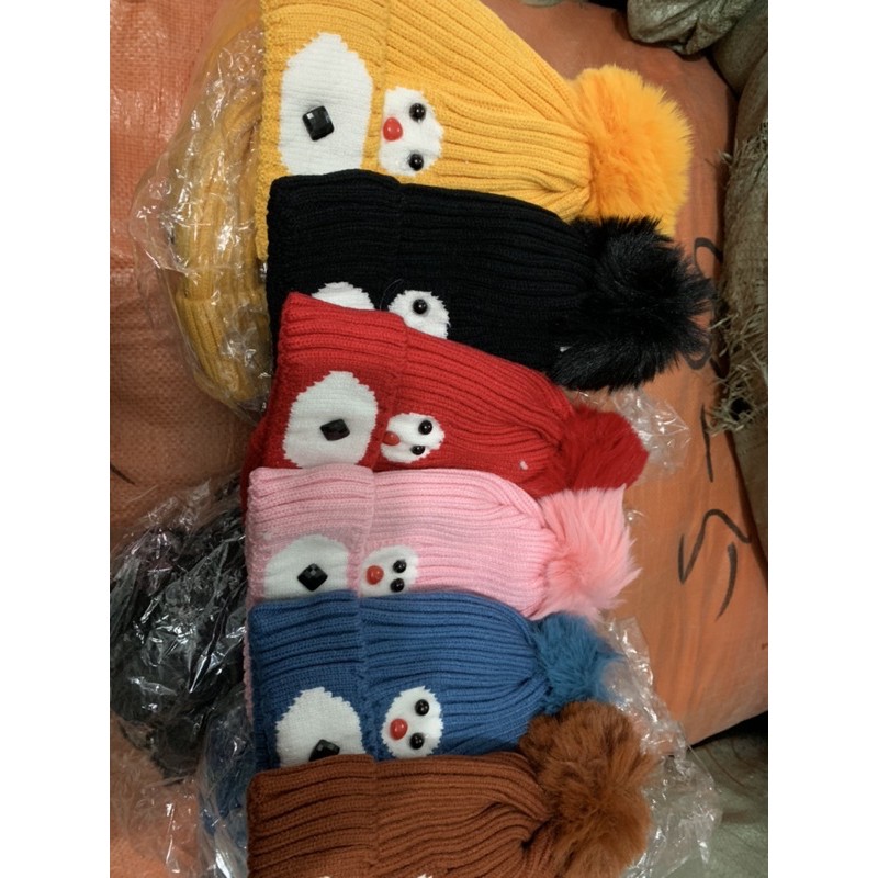 Mũ len quả bông mềm mịn siêu ấm cho bé từ 1- 6 tuổi