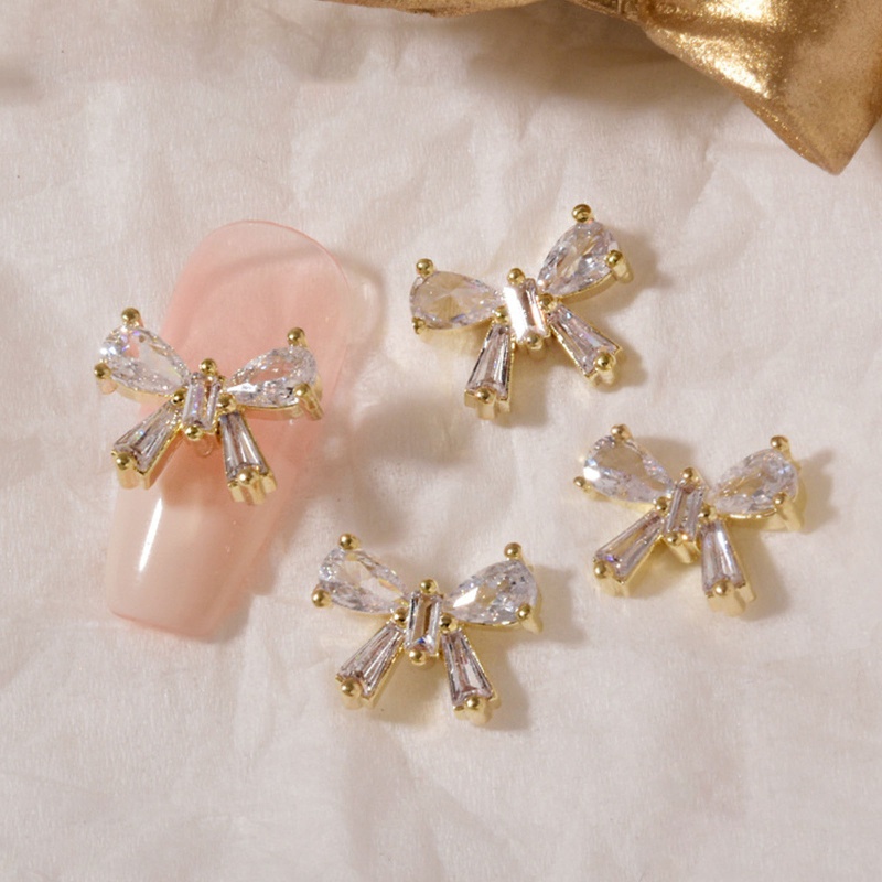 Phụ Kiện Trang Trí Móng Tay Nghệ Thuật Bằng Hợp Kim Đính Đá Zircon 3D