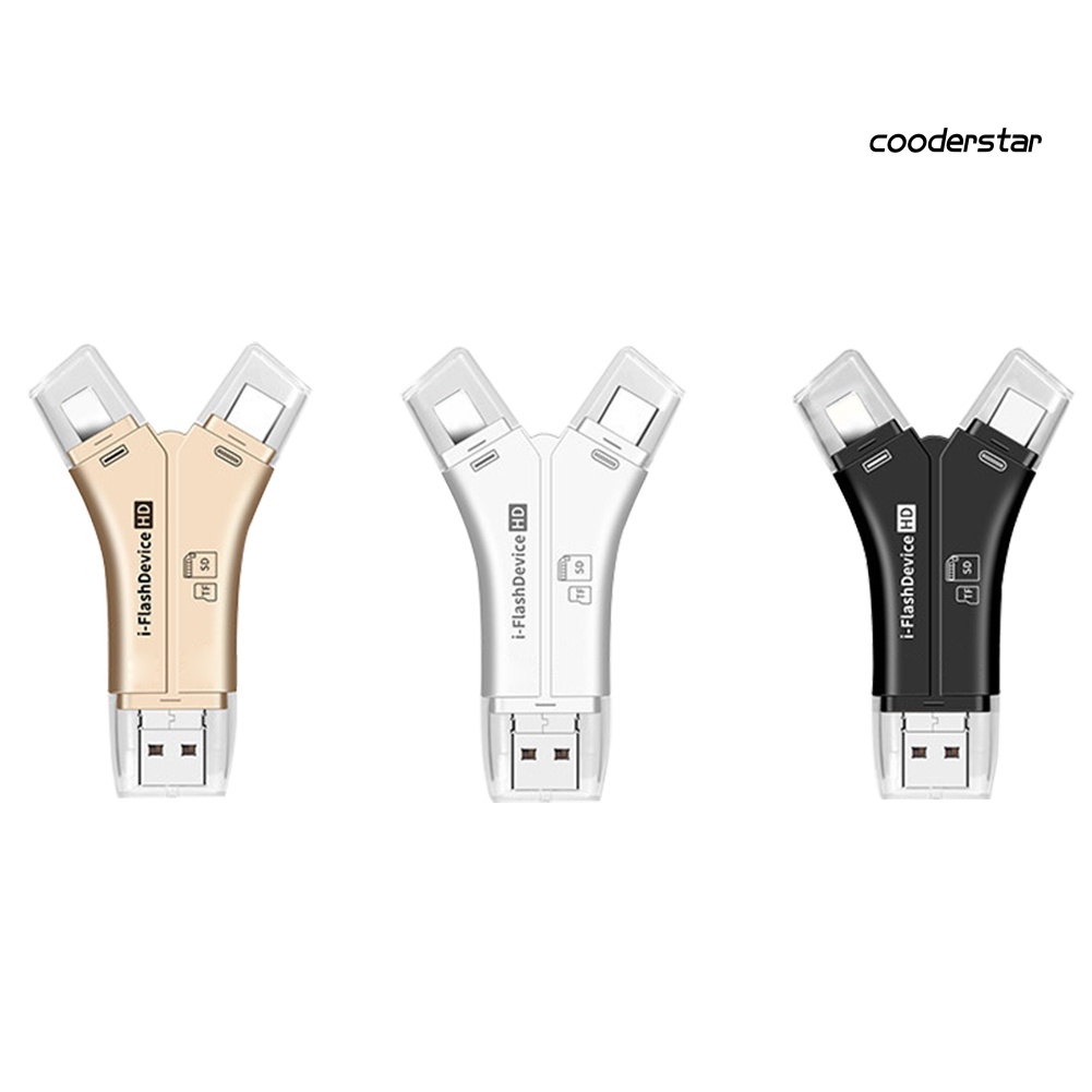 COOD-st Multifunctional 4 in 1 3.0 OTG TF Card Reader for PC iPhone Android Type-C