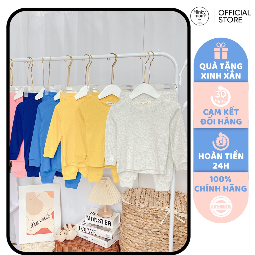 [SALE] Bộ Quần Áo Bé Gái, Bé Trai KIMCHIBABY Vải Cotton Borip Bo Gấu, Bộ Dài Tay Cho Bé Mặc Nhà Thu Đông MKMTD2213