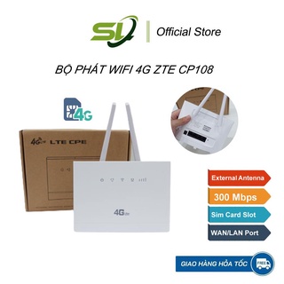 Bộ phát wifi sim 4G Có cổng LAN, 2 Râu LTE CP108 – Sử dụng cho Văn Phòng, Xe Khách, Lắp Camera | Bảo hành 12 tháng