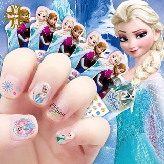 [Hàng mới về] Nhãn dán trang trí móng tay hình công chúa Disney/ Elsa đáng yêu Jp3 cho bé