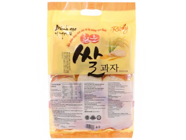 Bánh Gạo Vị Ngọt Richy Hàn Quốc Gói 315G - bánh kẹo ăn vặt chiều giòn hàn quốc