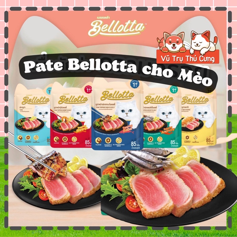 Pate cá ngừ Bellotta Thái Lan cho Mèo gói 85g