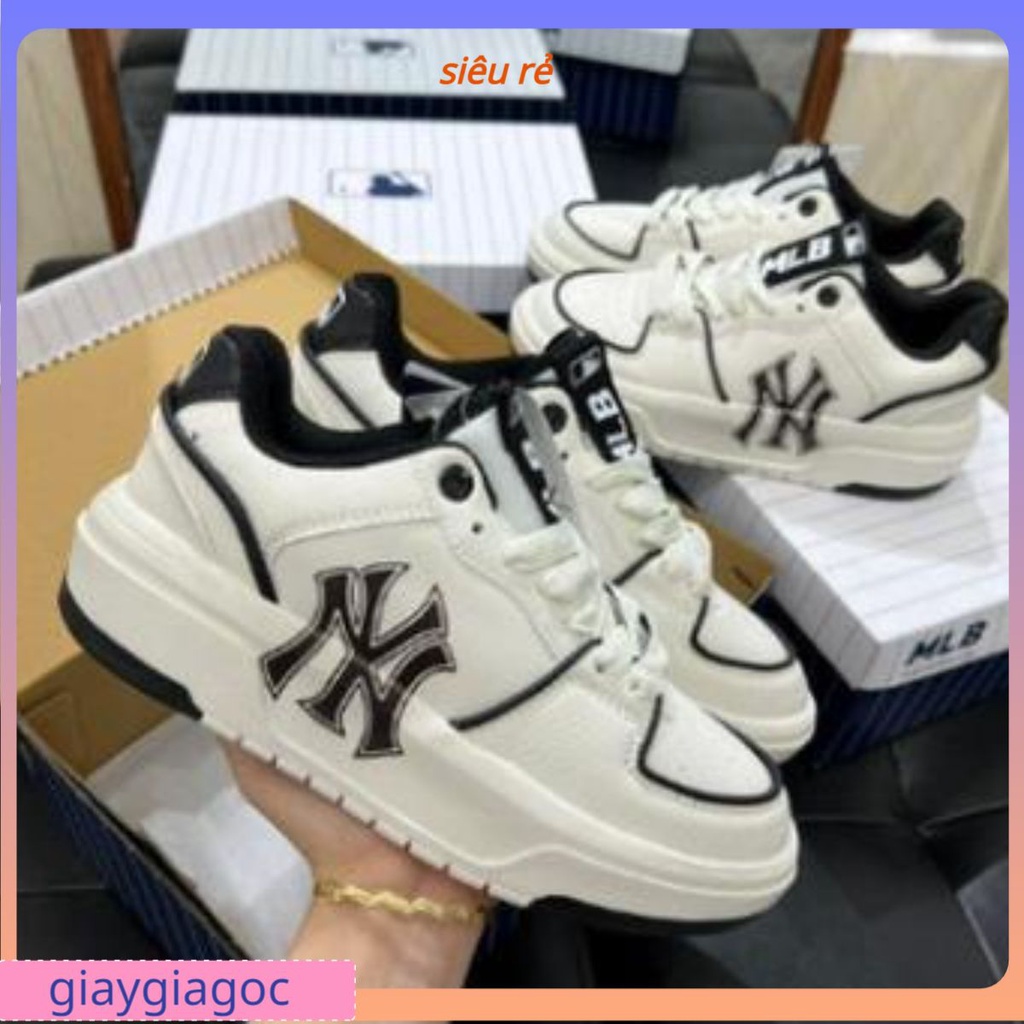 Giày MLB 🌹giaygiagoc🌹Chunky Liner White Black Xịn Sò, Giầy MLB Đen Xanh Trắng Full Box Bill