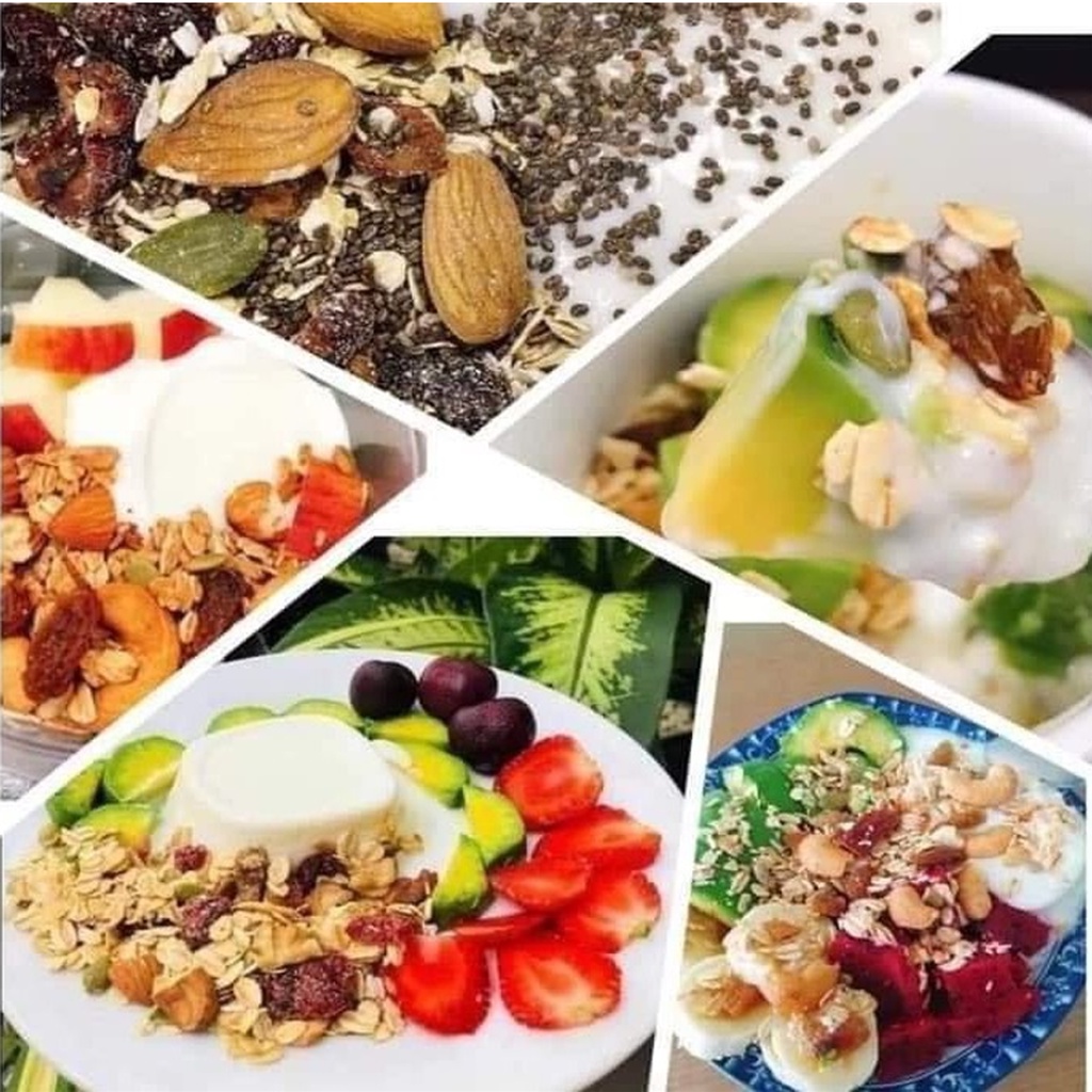 Bữa Ăn Phụ 10k - [NGŨ CỐC CHÍNH HÃNG] Ngũ Cốc Siêu Hạt Giảm Cân Đặc Biệt Granola Mombeauty Hộp 500gr