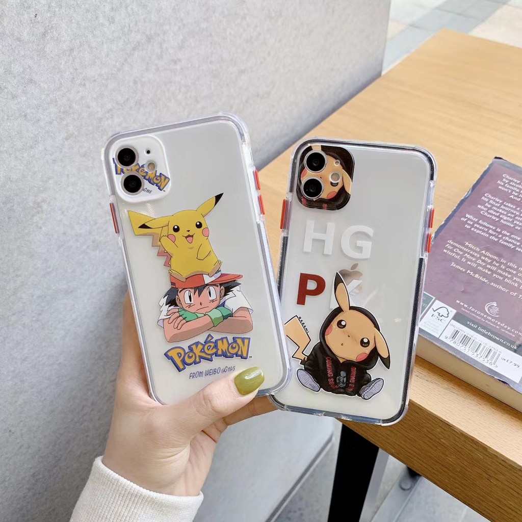 Ốp điện thoại nhựa mềm in hình Pikachu Pokemon cho iPhone12 mini 11 PRO MAX 6/6s 7/8plus SE2 X/XS XR XSMAX #1571