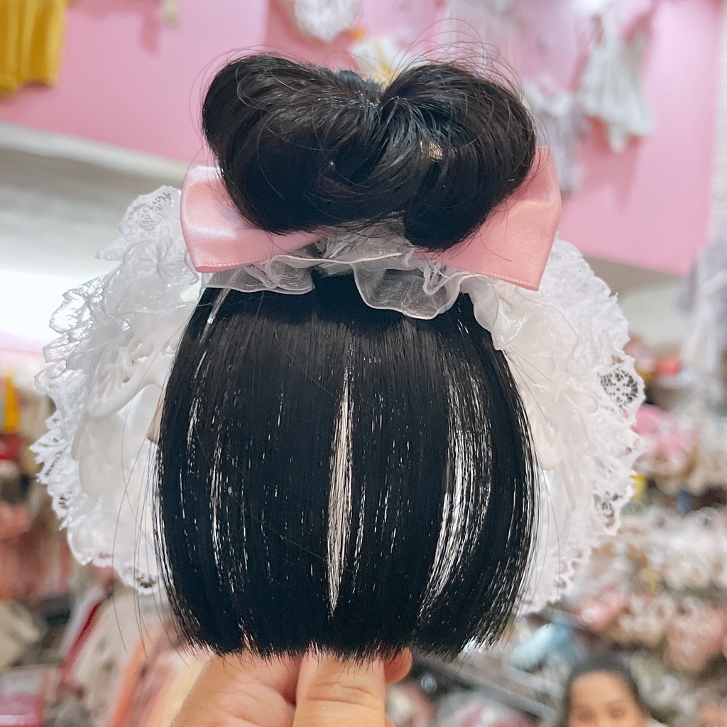 TuBan Tóc Giả Búi Chỏm Cho Bé