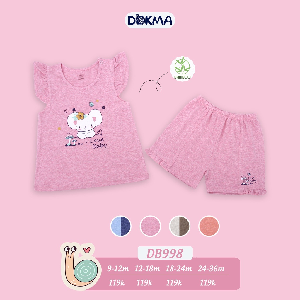 (12-26M) Bộ ba lỗ sát nách Dokma vải sợi tre mềm mát DB998 DMB314
