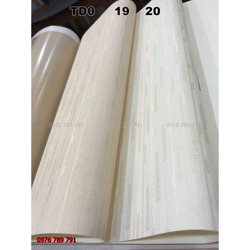 Giấy Dán Tường Trơn Phòng Khách Màu Vàng, Màu Trắng Kem, Lụa Không Keo, Khổ 10m x 53 cm