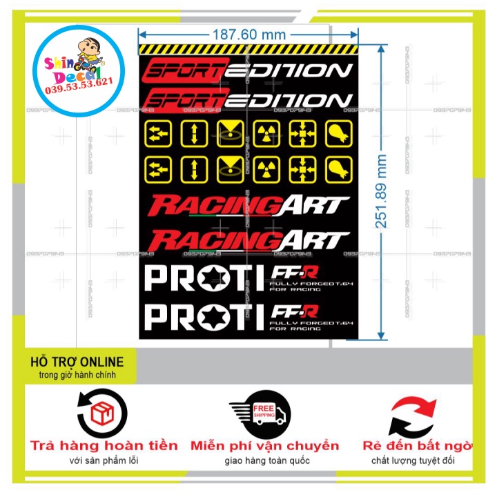 LOGO STICKER DÁN CHÂN PHUỘC M6 - SHINDECAL2