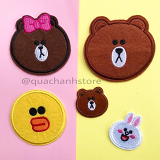 Sticker thêu/ patch gấu BROWN