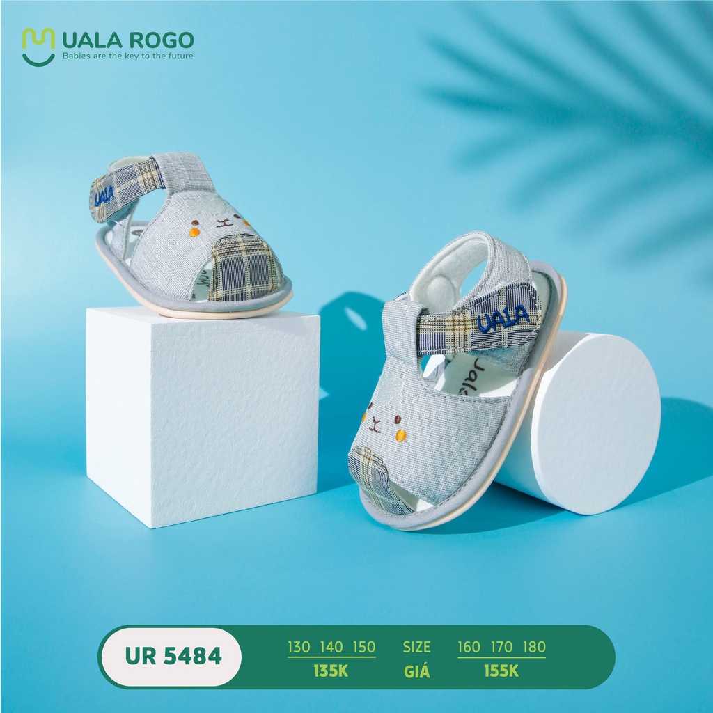 Giày tập đi chuẩn y khoa đế cao su non chống trơn trượt UALA ROGO bé trai bé gái siêu mềm nhẹ con Cừu đám mây 5484