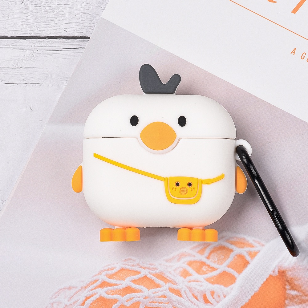 Vỏ bảo vệ hộp sạc tai nghe thích hợp cho Airpods 3 2 1 Pro Pro 3 bằng silicon hình chú chó corgi hoạt hình 3D dễ thương