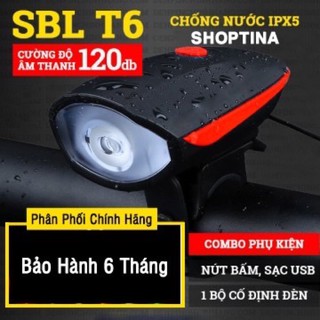 Đèn LED Xe Đạp Siêu Sáng + Còi ( Pin Sạc USB - Có Bảo Hành 6 Tháng)