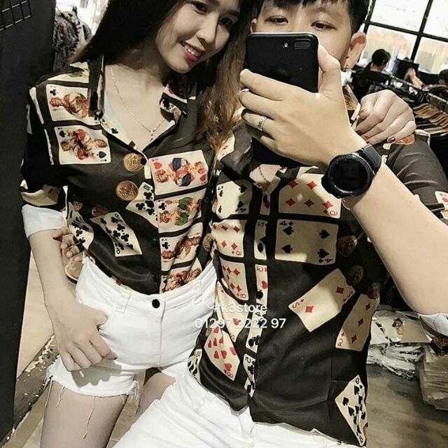 Áo cặp sơ mi lụa phi bóng về hàng