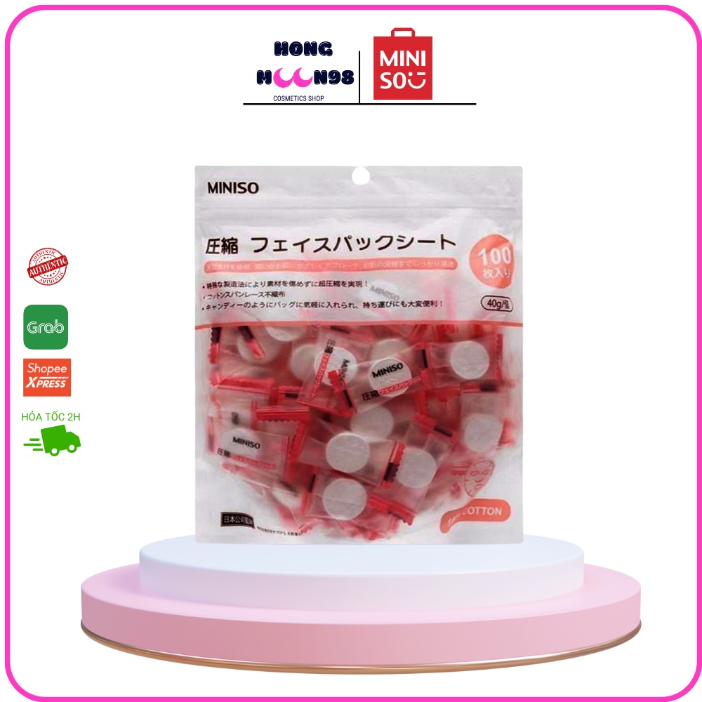Mặt nạ giấy nén Miniso gói từ 95 - 100 viên Nhật Bản HONGMOON98 SHOP