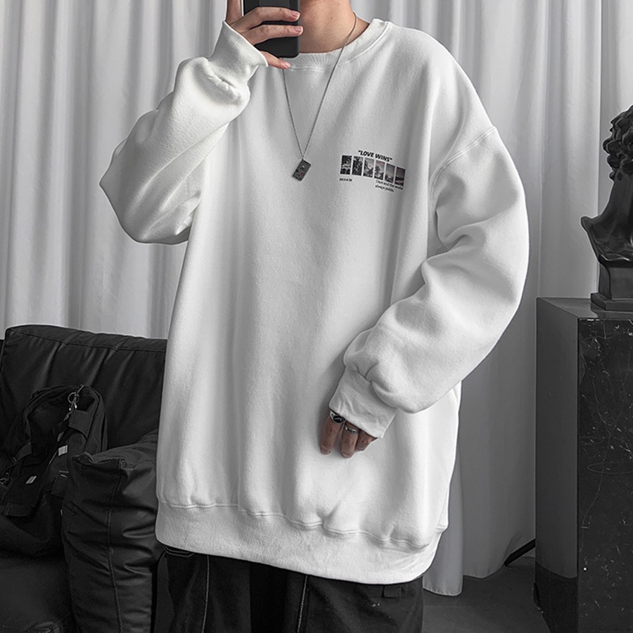 Áo dài tay Love Wind NỈ BÔNG Unisex Phong Boutique Basic Sweater Ulzzang cặp đôi nam nữ form rộng oversize Hàn Quốc | BigBuy360 - bigbuy360.vn