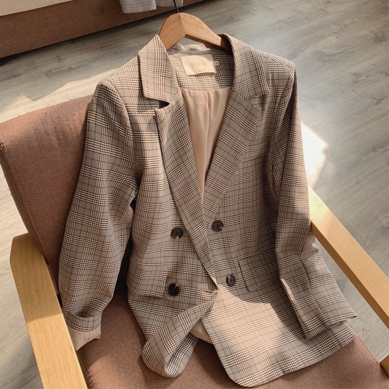 (HÀNG ĐẸP CAO CẤP) [DORY&PONY] - Áo Khoác BLAZER KẺ SỌC CARO XXDING RETRO COAT – AK088 (Nhập Cao Cấp)