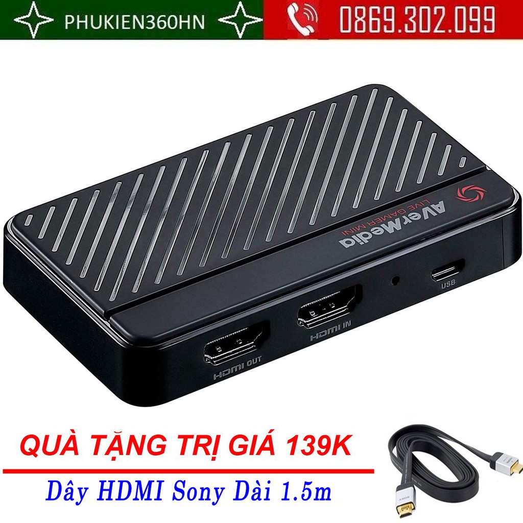 (QUÀ TẶNG 139K) Thiết Bị Capture Card AverMedia GC311 Live Gamer Mini, Stream Capture Card AverMedia Live Gamer