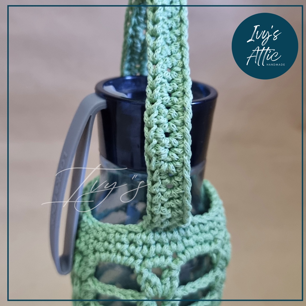 Túi đựng bình giữ nhiệt hoạ tiết lá nhiều màu nhiều kích thước đan handmade
