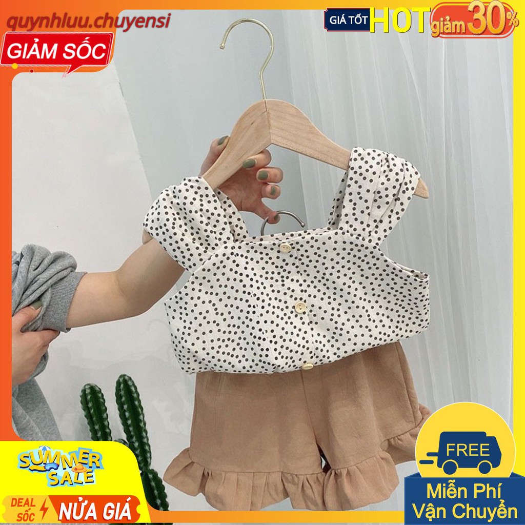 BG73 - BỘ 2 DÂY CHẤM BI + QUẦN BÈO BÉ GÁI